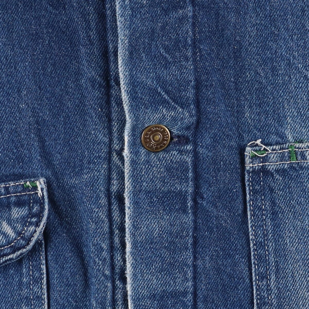 Vintage 70'S Key denim coveralls, men's size XL unclear blue type Vintage Second Hand