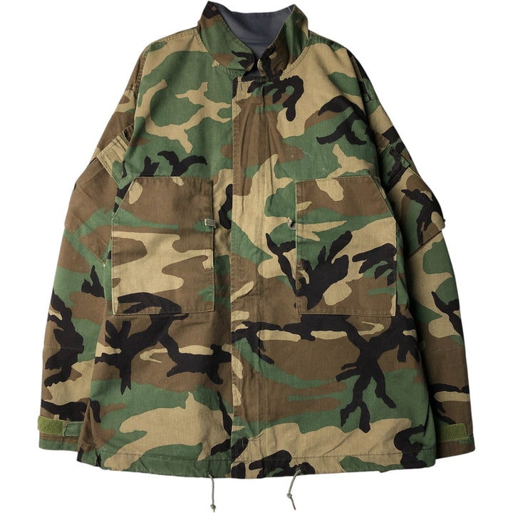 1980'S US Military Chemical Protective Suit, Camouflage Pattern Woodland Camo Military Jacket, Made in USA, Medium, Men's Size M unclear Khaki type Vintage Second Hand