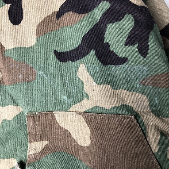 1980'S US Military Chemical Protective Suit, Camouflage Pattern Woodland Camo Military Jacket, Made in USA, Medium, Men's Size M unclear Khaki type Vintage Second Hand