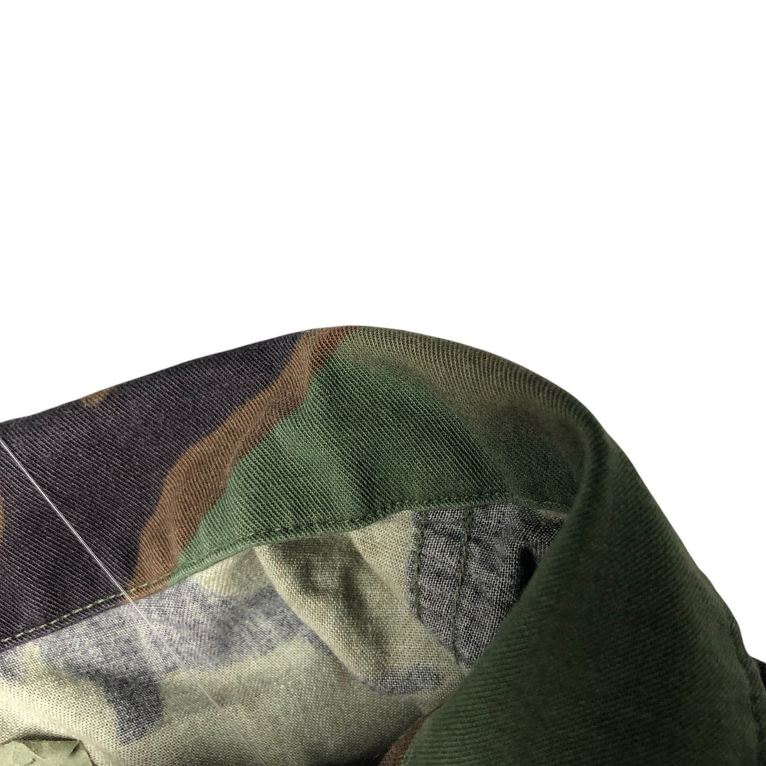90'S US Military Genuine Camouflage Pattern Woodland Camo BDU Military Jacket Made in USA MEDIUM-SHORT Men's M Size Vintage Nylon Khaki type Vintage Second Hand