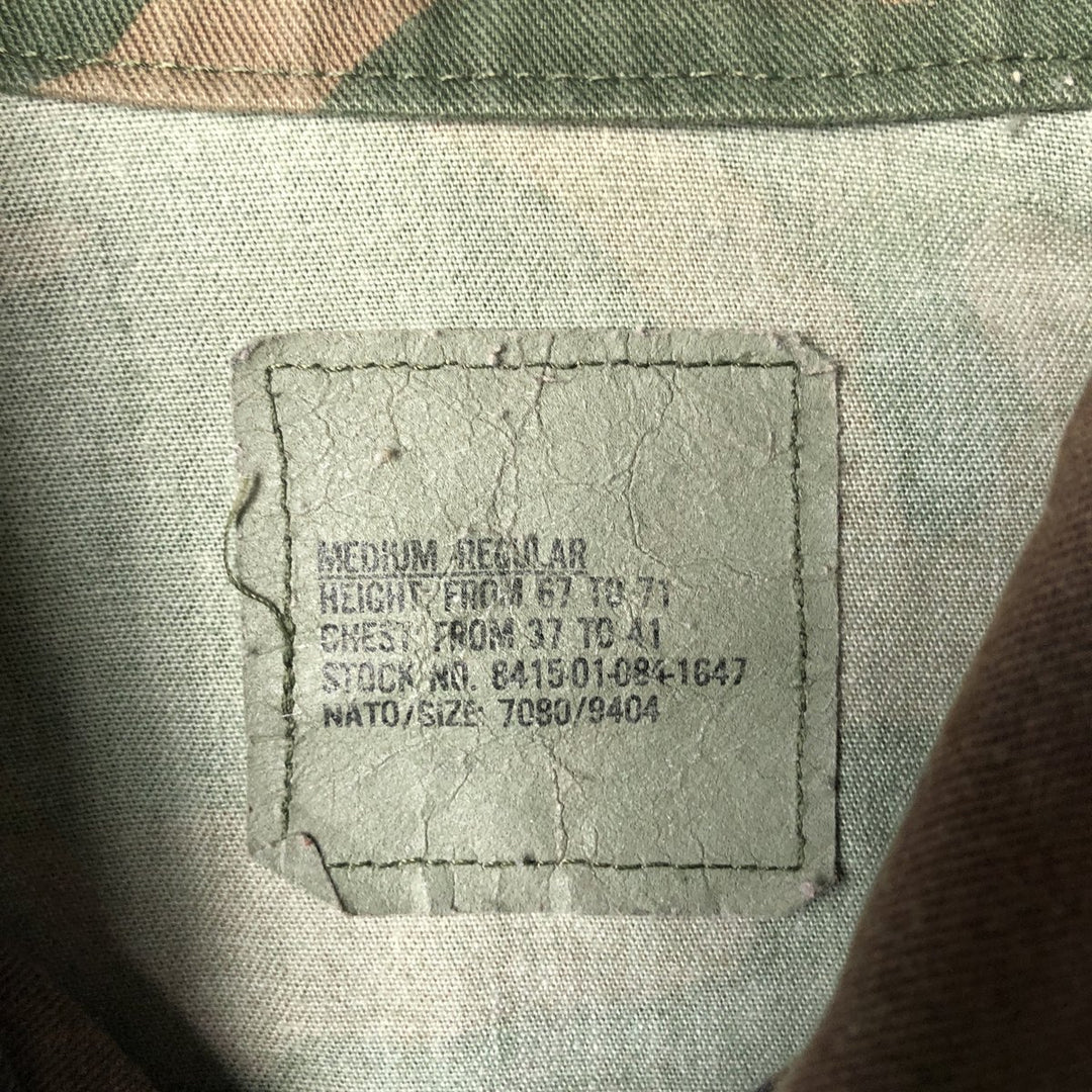 US Military Camouflage Woodland Camo Stars and Stripes BDU Military Jacket, Medium Regular, Men's Size M cotton Khaki type Vintage Second Hand