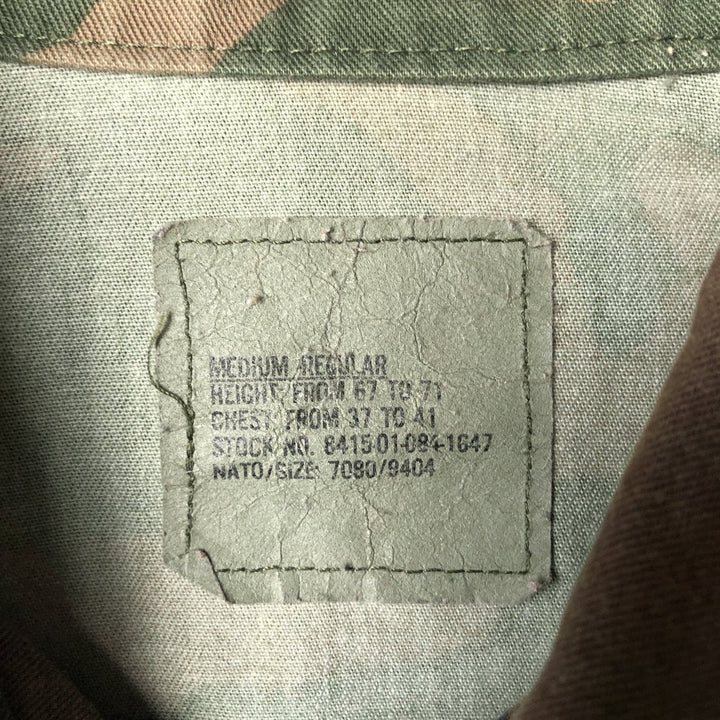 US Military Camouflage Woodland Camo Stars and Stripes BDU Military Jacket, Medium Regular, Men's Size M cotton Khaki type Vintage Second Hand