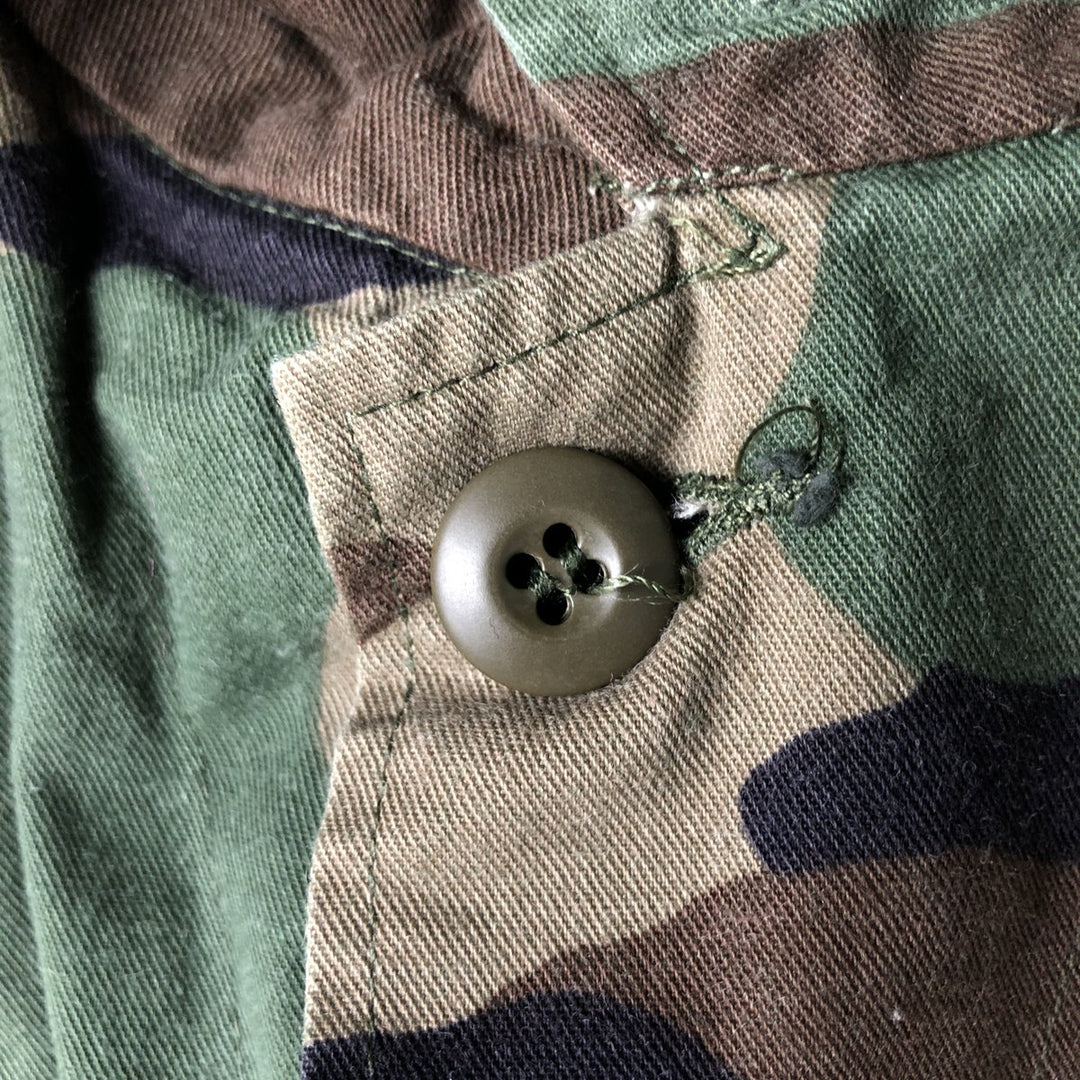 US Military Camouflage Woodland Camo Stars and Stripes BDU Military Jacket, Medium Regular, Men's Size M cotton Khaki type Vintage Second Hand