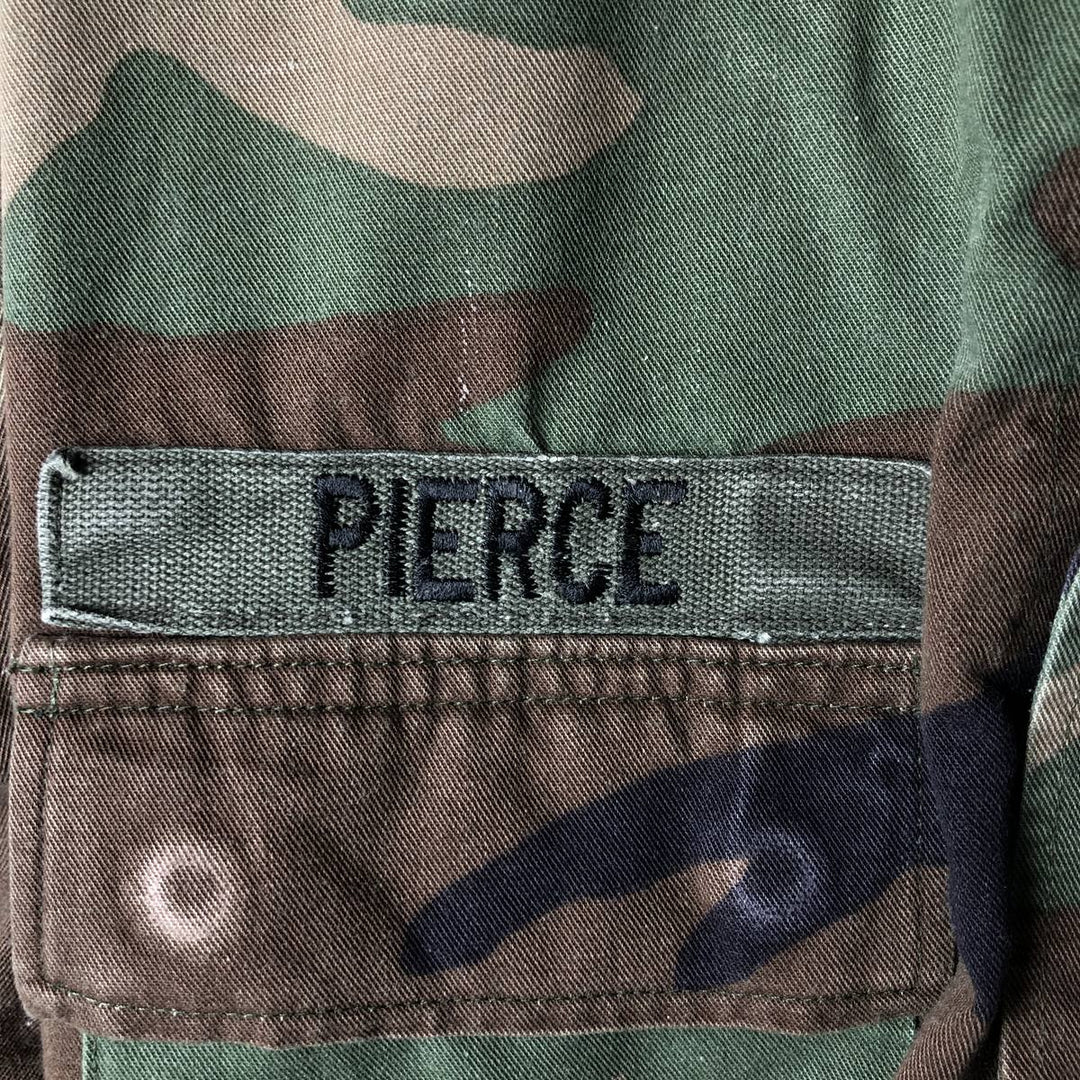 US Military Camouflage Woodland Camo Stars and Stripes BDU Military Jacket, Medium Regular, Men's Size M cotton Khaki type Vintage Second Hand