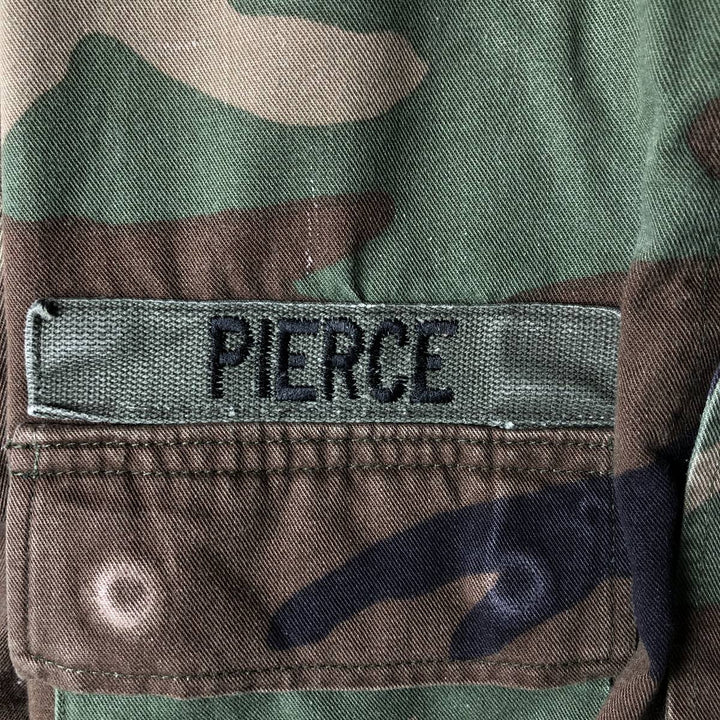 US Military Camouflage Woodland Camo Stars and Stripes BDU Military Jacket, Medium Regular, Men's Size M cotton Khaki type Vintage Second Hand