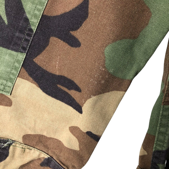 US Military Camouflage Woodland Camo Stars and Stripes BDU Military Jacket, Medium Regular, Men's Size M cotton Khaki type Vintage Second Hand