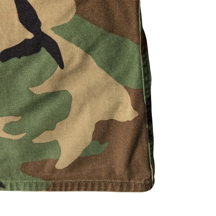 US Military Camouflage Woodland Camo Stars and Stripes BDU Military Jacket, Medium Regular, Men's Size M cotton Khaki type Vintage Second Hand
