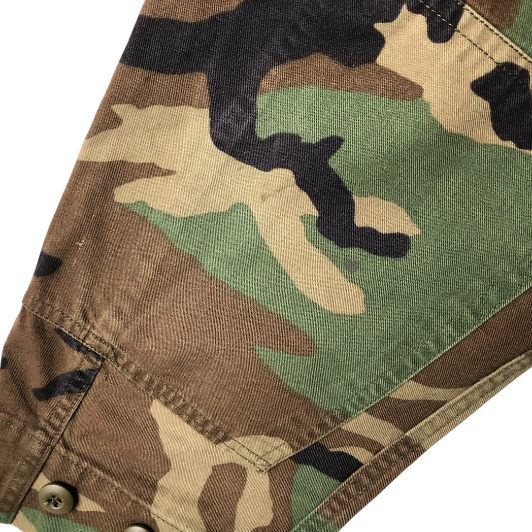 US Military Camouflage Woodland Camo Stars and Stripes BDU Military Jacket, Medium Regular, Men's Size M cotton Khaki type Vintage Second Hand