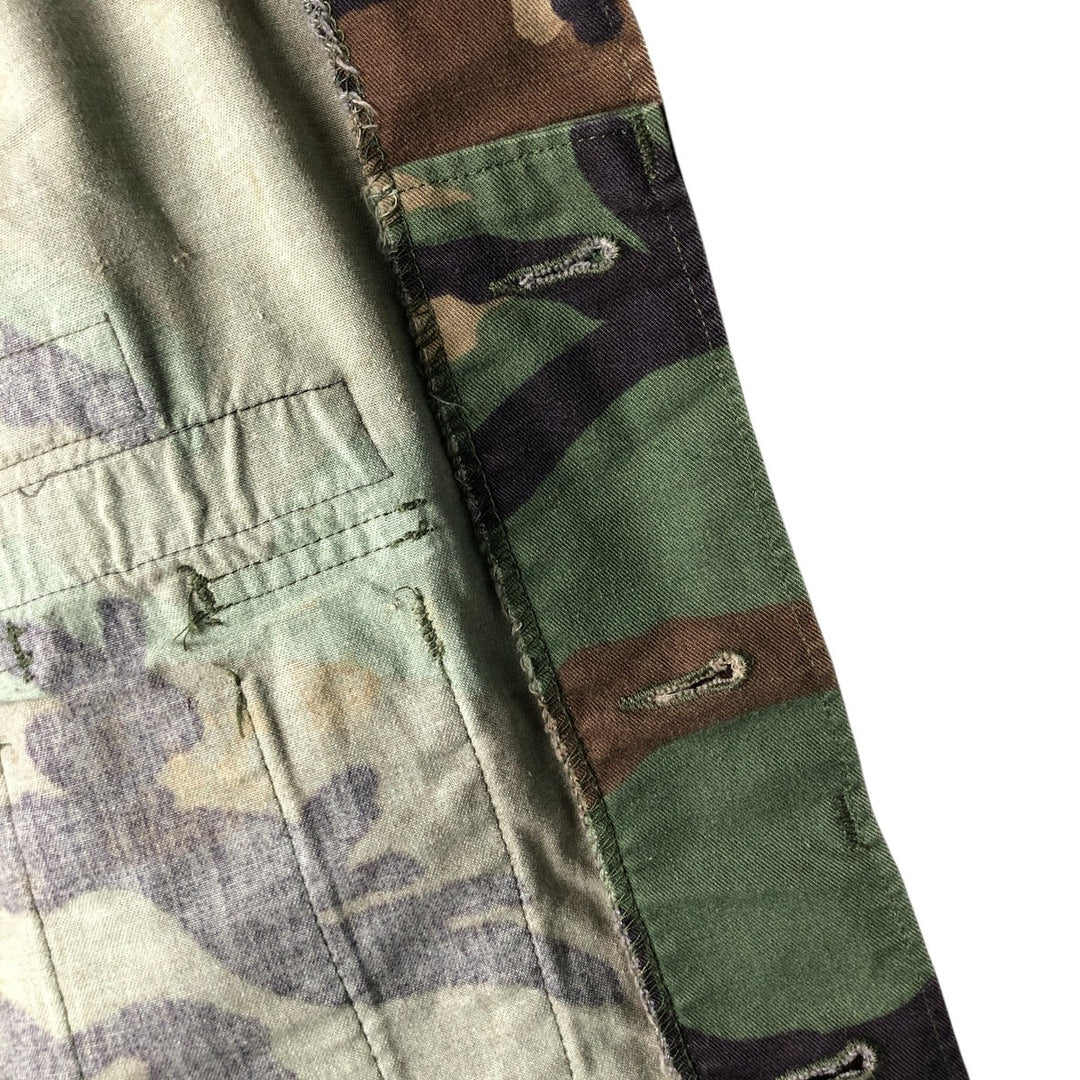 US Military Camouflage Woodland Camo Stars and Stripes BDU Military Jacket, Medium Regular, Men's Size M cotton Khaki type Vintage Second Hand