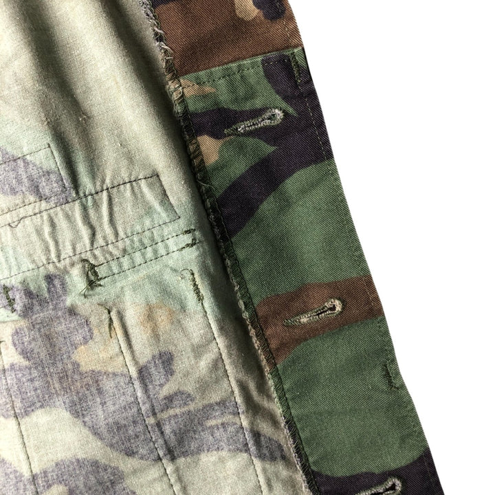 US Military Camouflage Woodland Camo Stars and Stripes BDU Military Jacket, Medium Regular, Men's Size M cotton Khaki type Vintage Second Hand