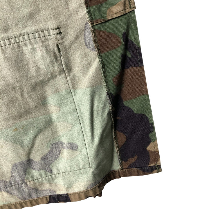 US Military Camouflage Woodland Camo Stars and Stripes BDU Military Jacket, Medium Regular, Men's Size M cotton Khaki type Vintage Second Hand