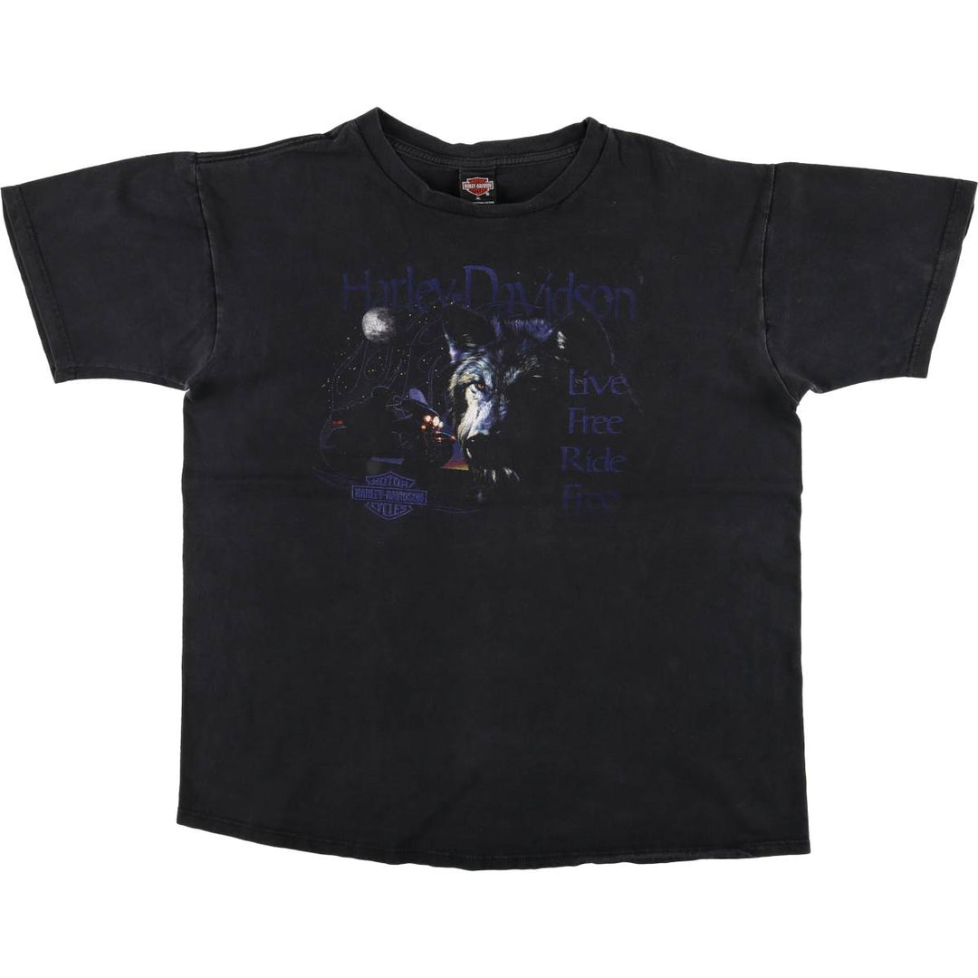 Harley-Davidson Motorcycle Bike T-shirt Made in USA Men's XL cotton black type Vintage Second Hand