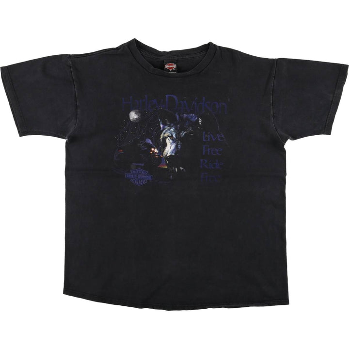 Harley-Davidson Motorcycle Bike T-shirt Made in USA Men's XL cotton black type Vintage Second Hand