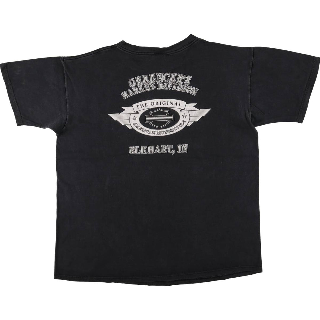 Harley-Davidson Motorcycle Bike T-shirt Made in USA Men's XL cotton black type Vintage Second Hand