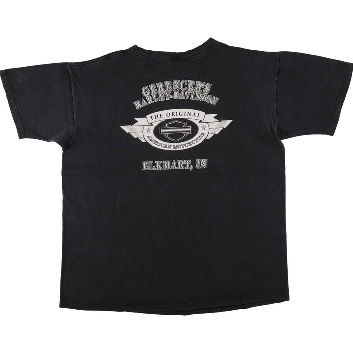 Harley-Davidson Motorcycle Bike T-shirt Made in USA Men's XL cotton black type Vintage Second Hand