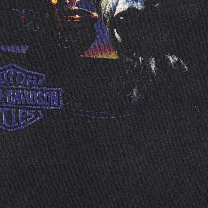 Harley-Davidson Motorcycle Bike T-shirt Made in USA Men's XL cotton black type Vintage Second Hand