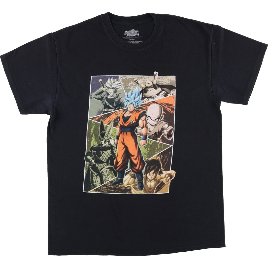 DORAGONBALL FighterZ Dragon Ball FighterZ Anime Character Print T-Shirt, Men's Size Medium cotton black type Vintage Second Hand
