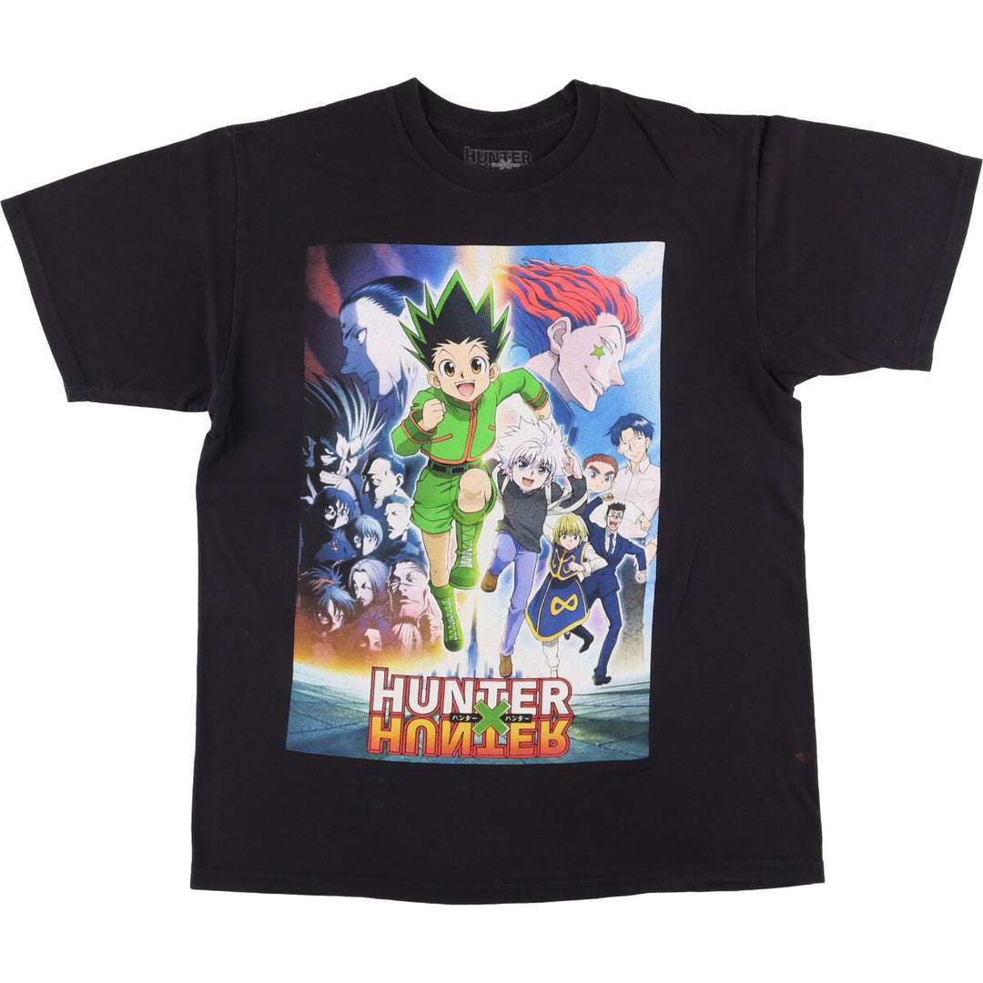 HUNTERxHUNTER Anime Character Print T-Shirt, Men's Size M cotton black type Vintage Second Hand