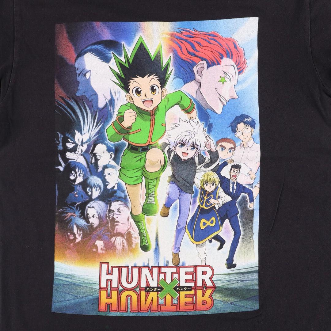 HUNTERxHUNTER Anime Character Print T-Shirt, Men's Size M cotton black type Vintage Second Hand
