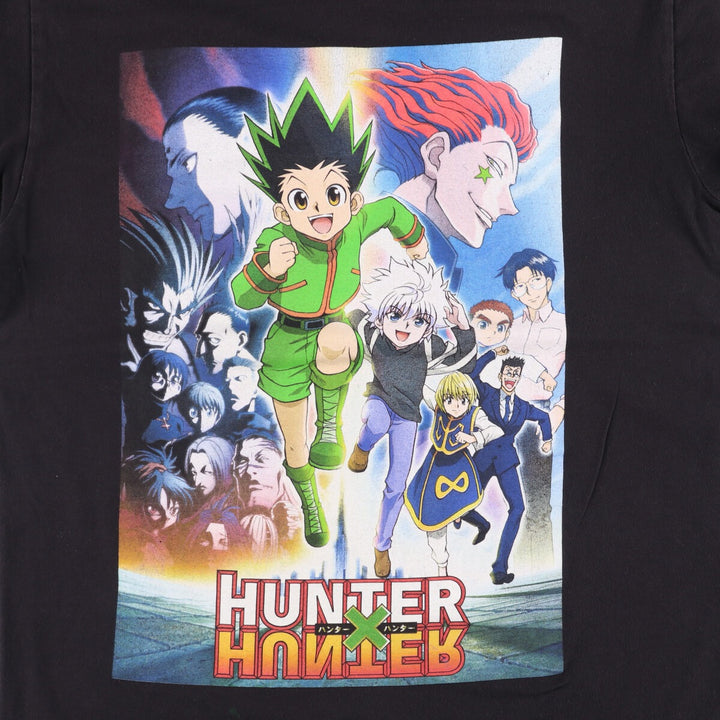 HUNTERxHUNTER Anime Character Print T-Shirt, Men's Size M cotton black type Vintage Second Hand