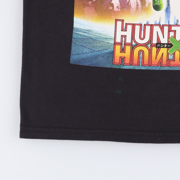 HUNTERxHUNTER Anime Character Print T-Shirt, Men's Size M cotton black type Vintage Second Hand