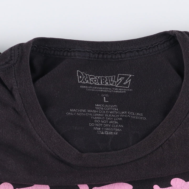 Dragon Ball Z Son Goku Anime Character Print T-Shirt, Men's Size L cotton black type Vintage Second Hand