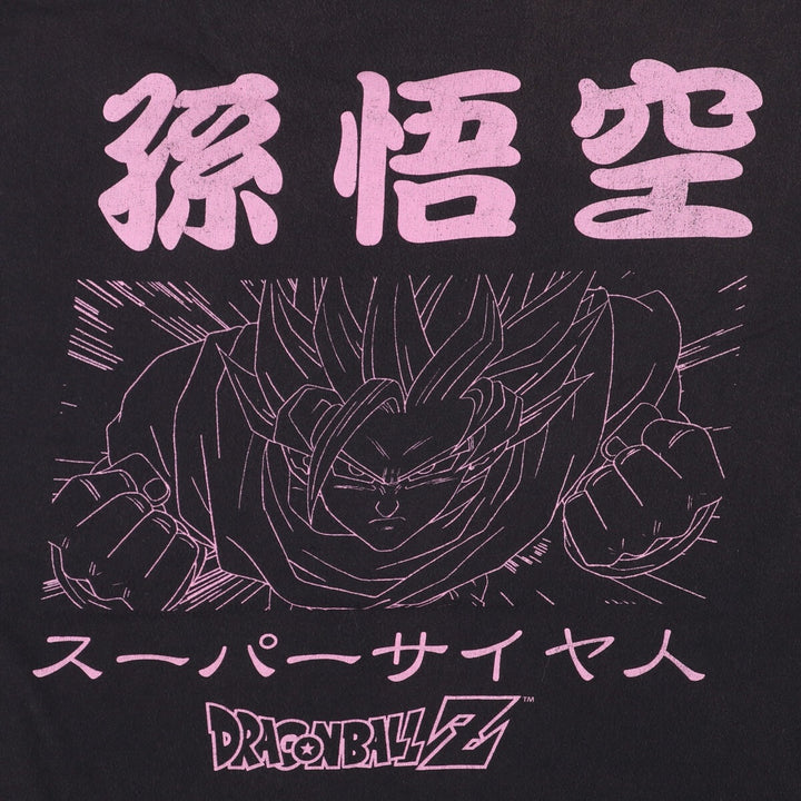 Dragon Ball Z Son Goku Anime Character Print T-Shirt, Men's Size L cotton black type Vintage Second Hand