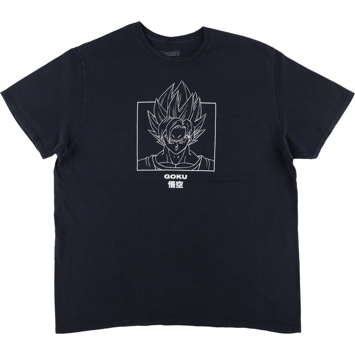Dragon Ball Z Son Goku Anime Character Print T-Shirt, Men's XL cotton black type Vintage Second Hand