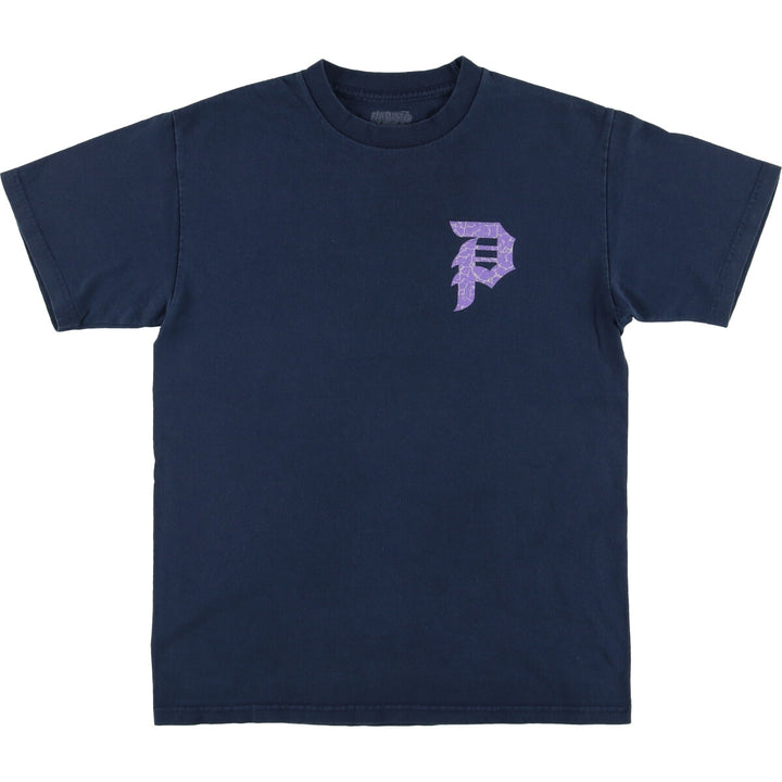 PRIMITIVE NARUTO SHIPPUDEN Naruto Shippuden Uchiha Sasuke Anime Character Print T-Shirt, Men's Size Medium cotton navy blue type Vintage Second Hand