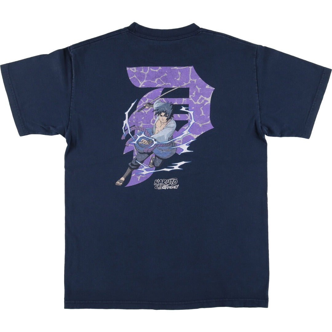 PRIMITIVE NARUTO SHIPPUDEN Naruto Shippuden Uchiha Sasuke Anime Character Print T-Shirt, Men's Size Medium cotton navy blue type Vintage Second Hand