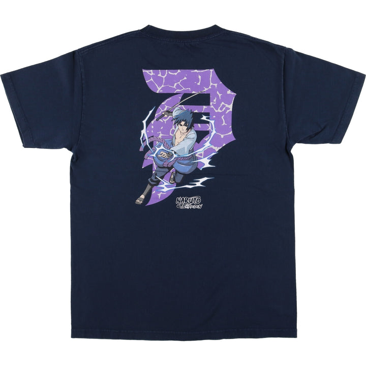 PRIMITIVE NARUTO SHIPPUDEN Naruto Shippuden Uchiha Sasuke Anime Character Print T-Shirt, Men's Size Medium cotton navy blue type Vintage Second Hand