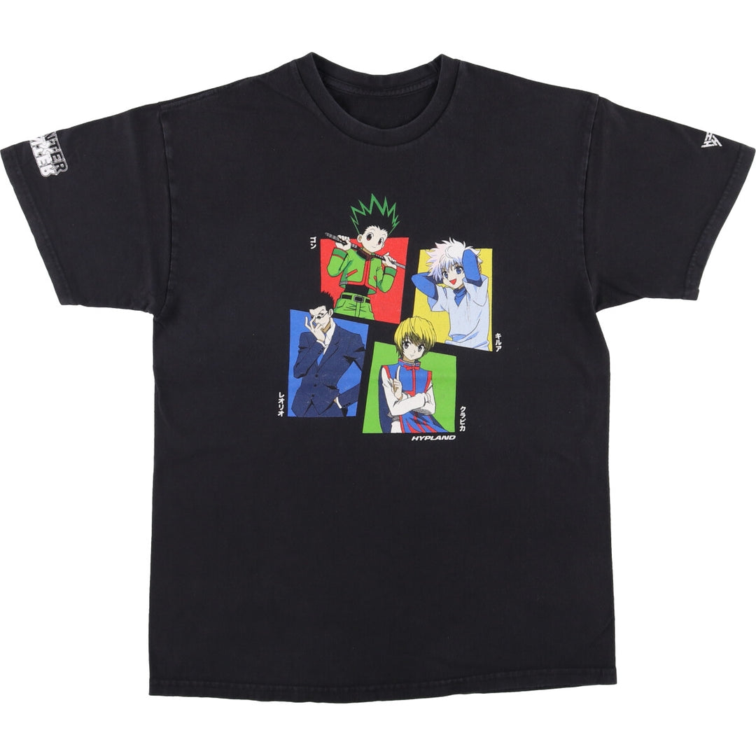 HUNTERxHUNTER Anime Character Print T-Shirt, Men's Size M unclear black type Vintage Second Hand