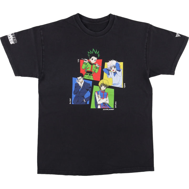 HUNTERxHUNTER Anime Character Print T-Shirt, Men's Size M unclear black type Vintage Second Hand