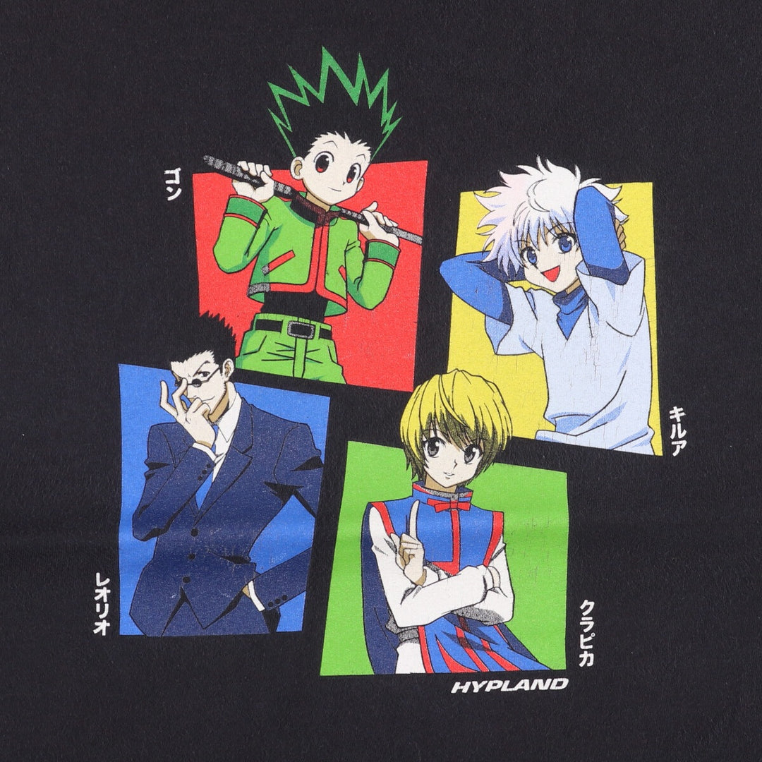 HUNTERxHUNTER Anime Character Print T-Shirt, Men's Size M unclear black type Vintage Second Hand