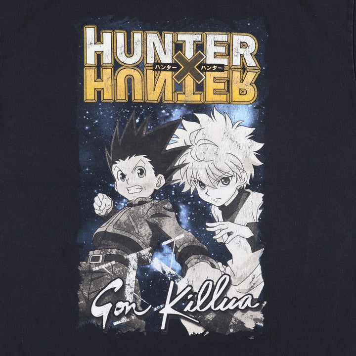 HUNTERxHUNTER Anime Character Print T-Shirt, Men's Size L cotton black type Vintage Second Hand