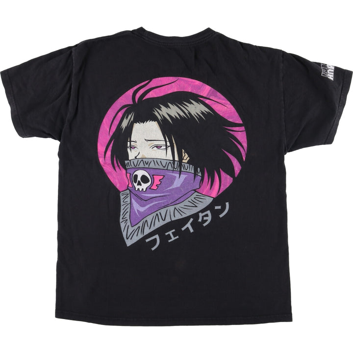 HUNTERxHUNTER Feitan Anime Character Print T-Shirt, Men's Size M unclear black type Vintage Second Hand