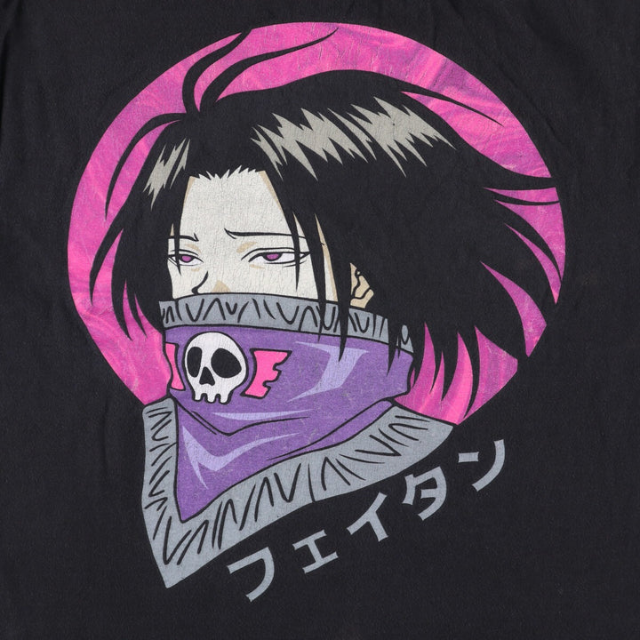 HUNTERxHUNTER Feitan Anime Character Print T-Shirt, Men's Size M unclear black type Vintage Second Hand