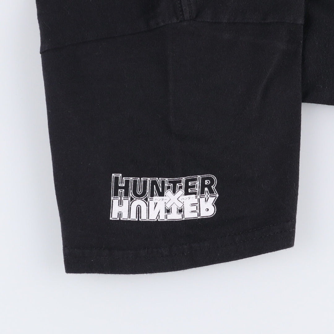 HUNTERxHUNTER Feitan Porto Skull Pattern Anime Character Print T-Shirt, Men's Size M unclear black type Vintage Second Hand