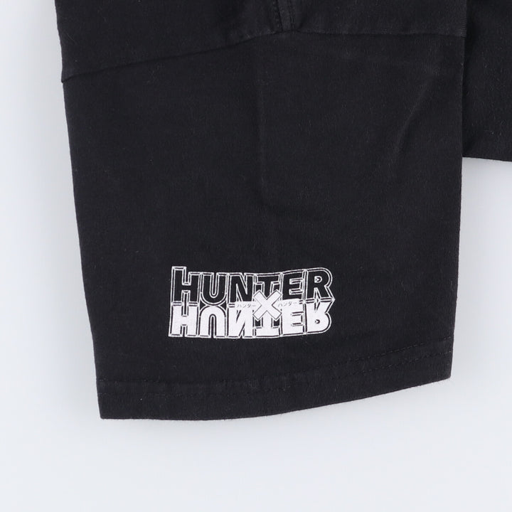HUNTERxHUNTER Feitan Porto Skull Pattern Anime Character Print T-Shirt, Men's Size M unclear black type Vintage Second Hand