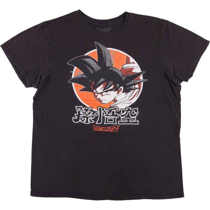 Dragon Ball Z Son Goku Anime Character Print T-Shirt, Men's Medium cotton black type Vintage Second Hand