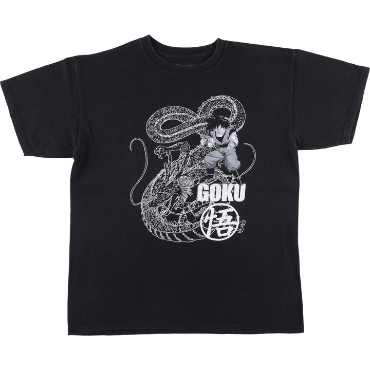 Dragon Ball Z Son Goku Anime Character Print T-Shirt, Men's Medium cotton black type Vintage Second Hand