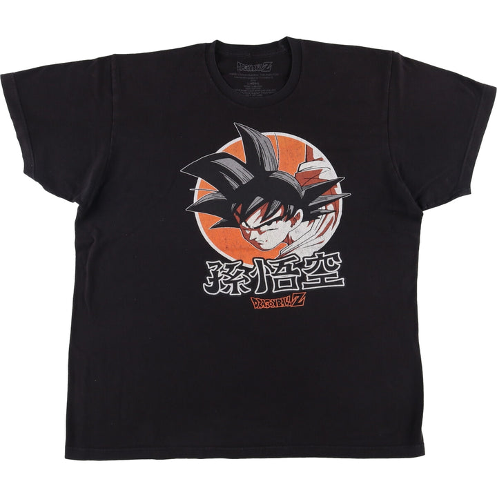 Dragon Ball Z Son Goku Anime Character Print T-Shirt, Men's Size L cotton black type Vintage Second Hand