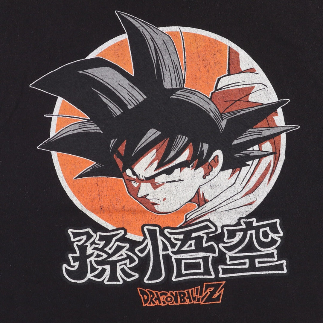 Dragon Ball Z Son Goku Anime Character Print T-Shirt, Men's Size L cotton black type Vintage Second Hand