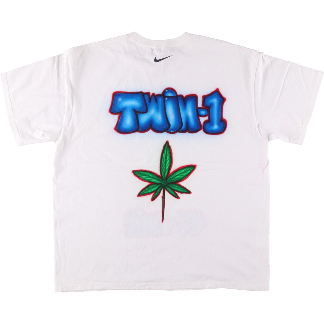 00'S Nike Sports Print T-shirt Men's XL size cotton white type Vintage Second Hand