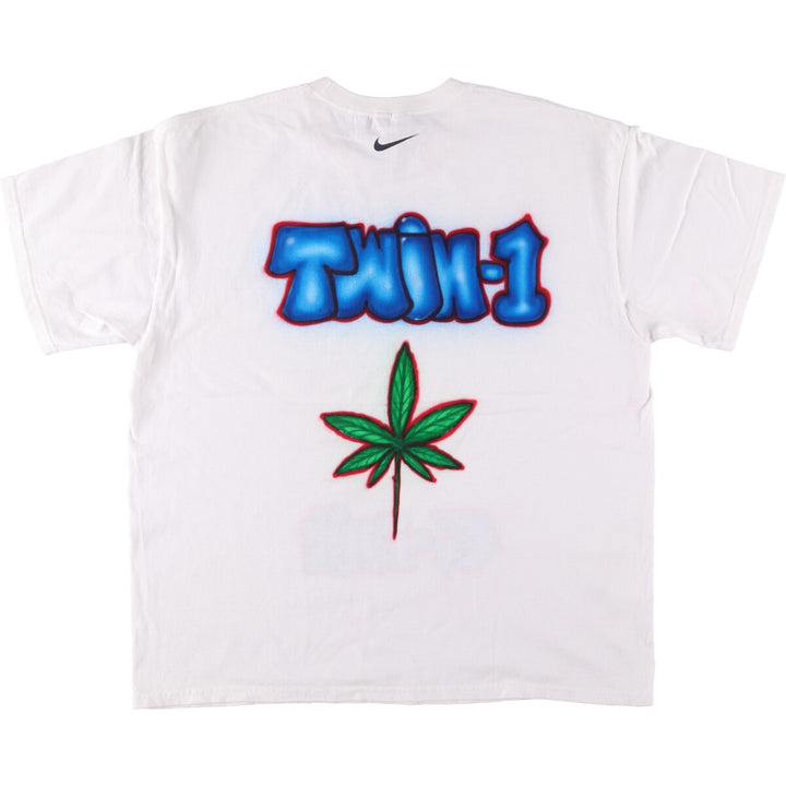 00'S Nike Sports Print T-shirt Men's XL size cotton white type Vintage Second Hand
