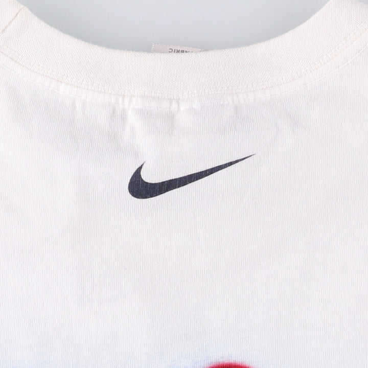 00'S Nike Sports Print T-shirt Men's XL size cotton white type Vintage Second Hand