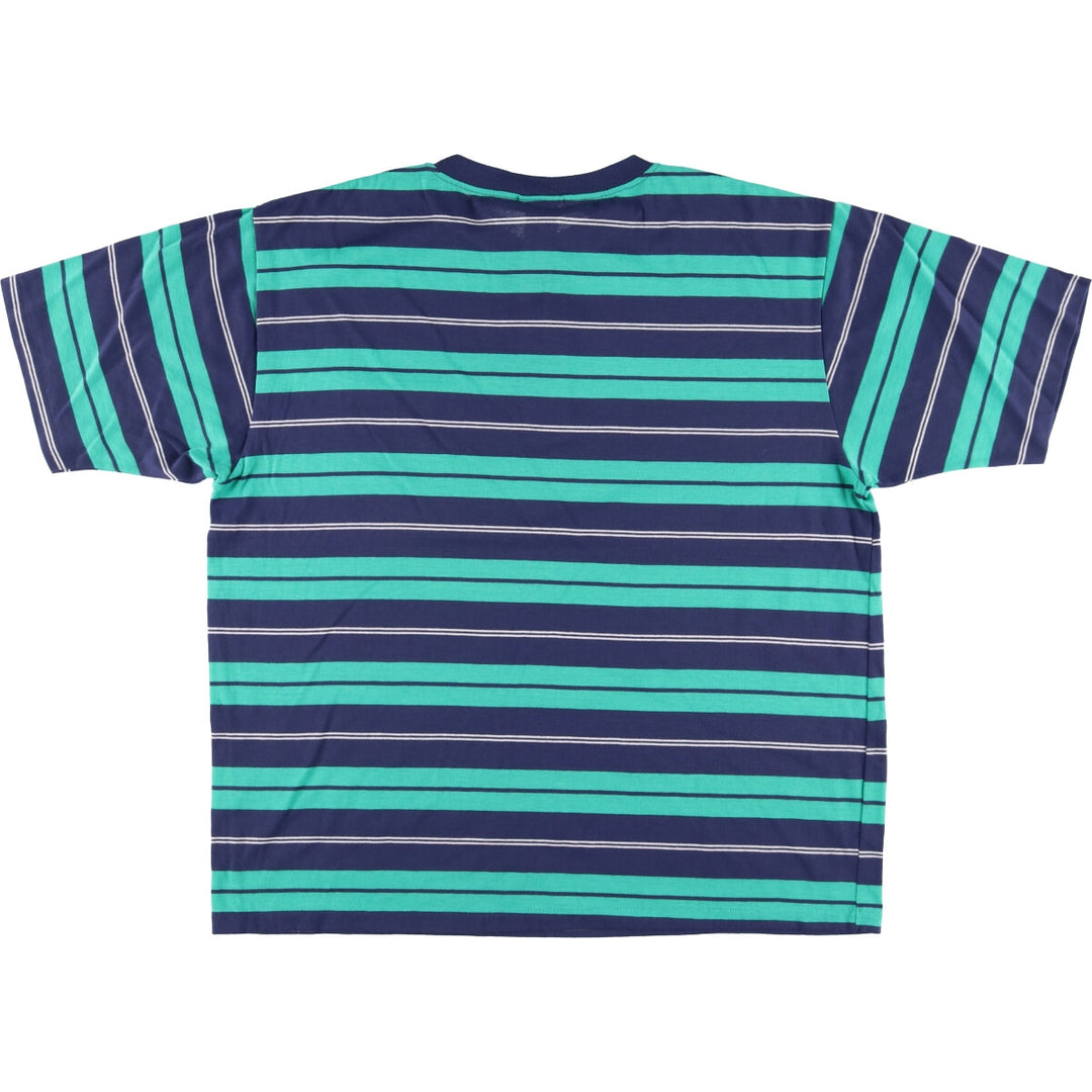 90'S Puritan Henley T-shirt with a striped pocket, made in the USA, men's size XL, vintage cotton navy blue type Vintage Second Hand