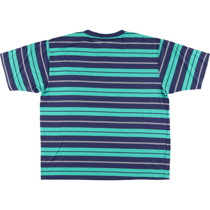90'S Puritan Henley T-shirt with a striped pocket, made in the USA, men's size XL, vintage cotton navy blue type Vintage Second Hand