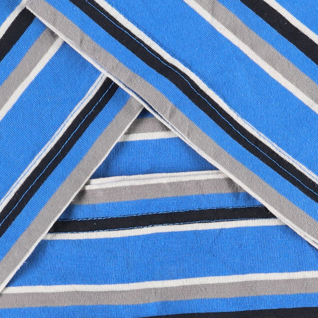90'S Vintage Puritan V-neck Striped T-shirt, Men's XL cotton Blue type light blue Vintage Second Hand