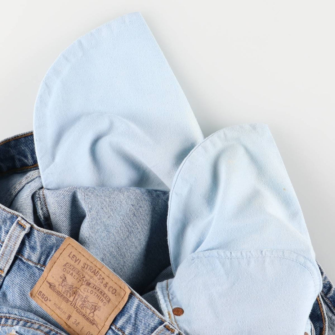 90'S Levi's 550 Relaxed Fit Orange Tab Denim Shorts Shorts Men's W34 Vintage cotton blue type Vintage Second Hand